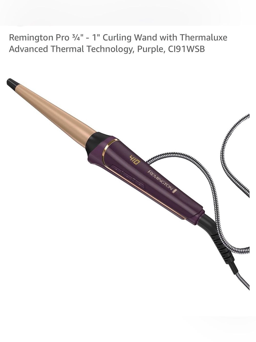 Remington Pro ¾" - 1" Curling Wand with Thermaluxe Advanced Thermal Technology,